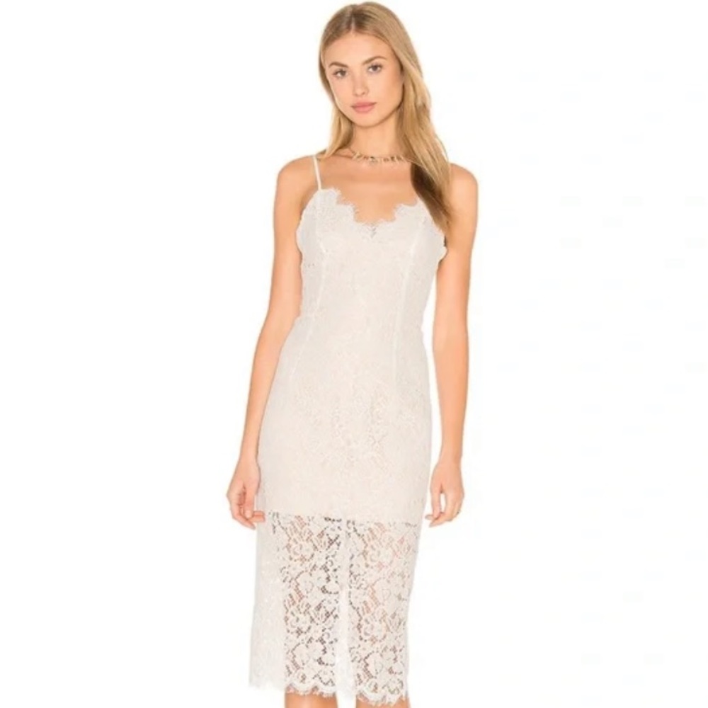 Bardot Sienna Lace Dress (Ivory/Beige)